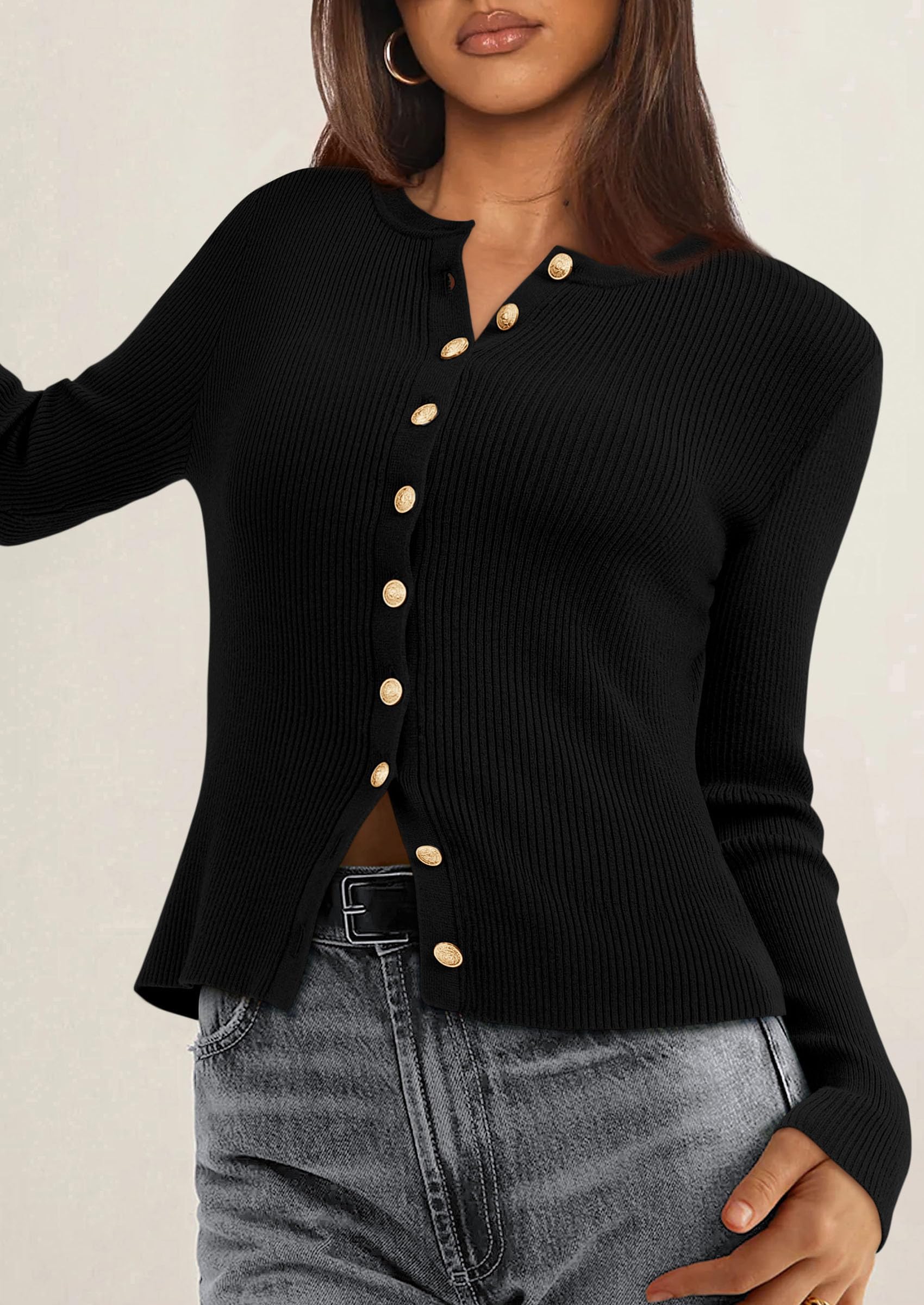 Foto 8 pulgar | Jersey Tipo Cárdigan Prettygarden Para Mujer  De Punto Acanalado De Otoño 2025 - Venta Internacional.
