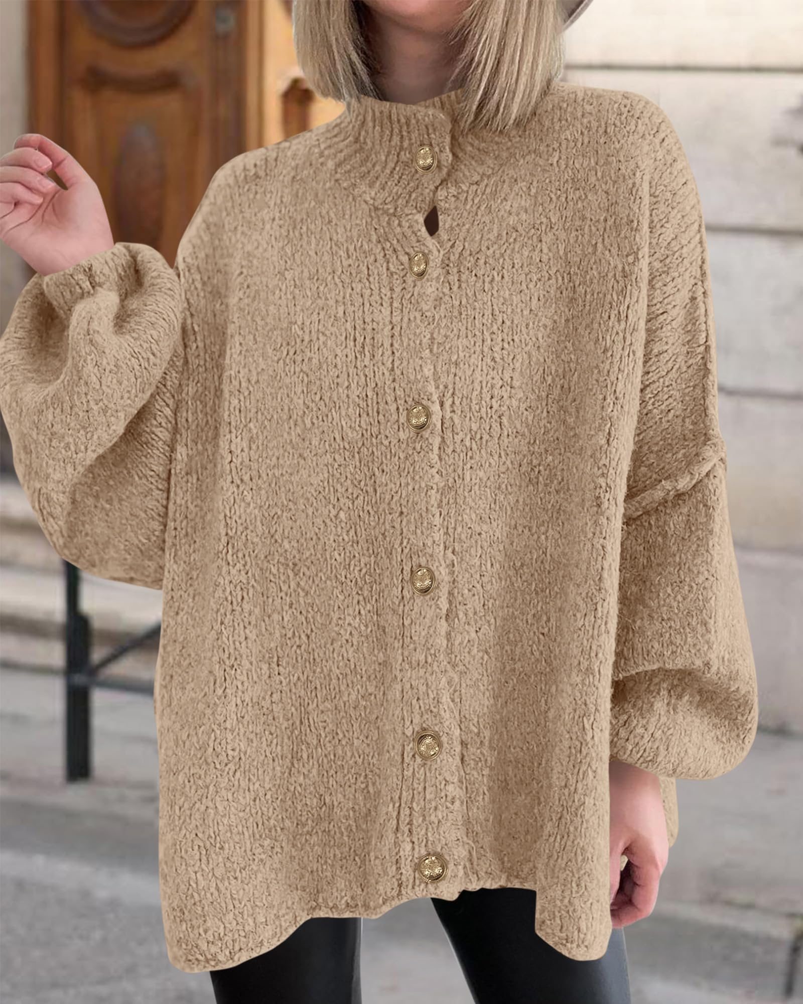 Foto 8 pulgar | Suéteres Tipo Cárdigan Para Mujer Btfbm 2025 Otoño-invierno Albaricoque - Venta Internacional.