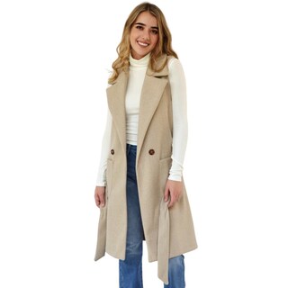 Foto 1 | Abrigo Diseño Chaleco Roman Fashion 2140 color Beige
