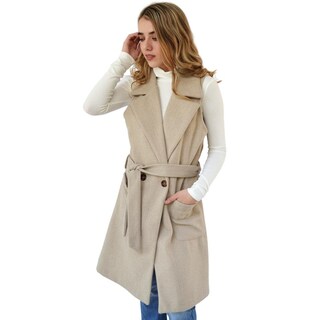 Foto 2 | Abrigo Diseño Chaleco Roman Fashion 2140 color Beige