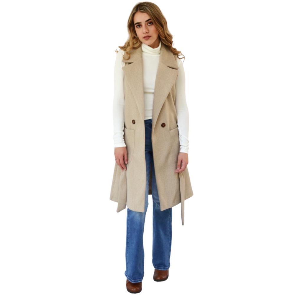 Foto 7 | Abrigo Diseño Chaleco Roman Fashion 2140 color Beige
