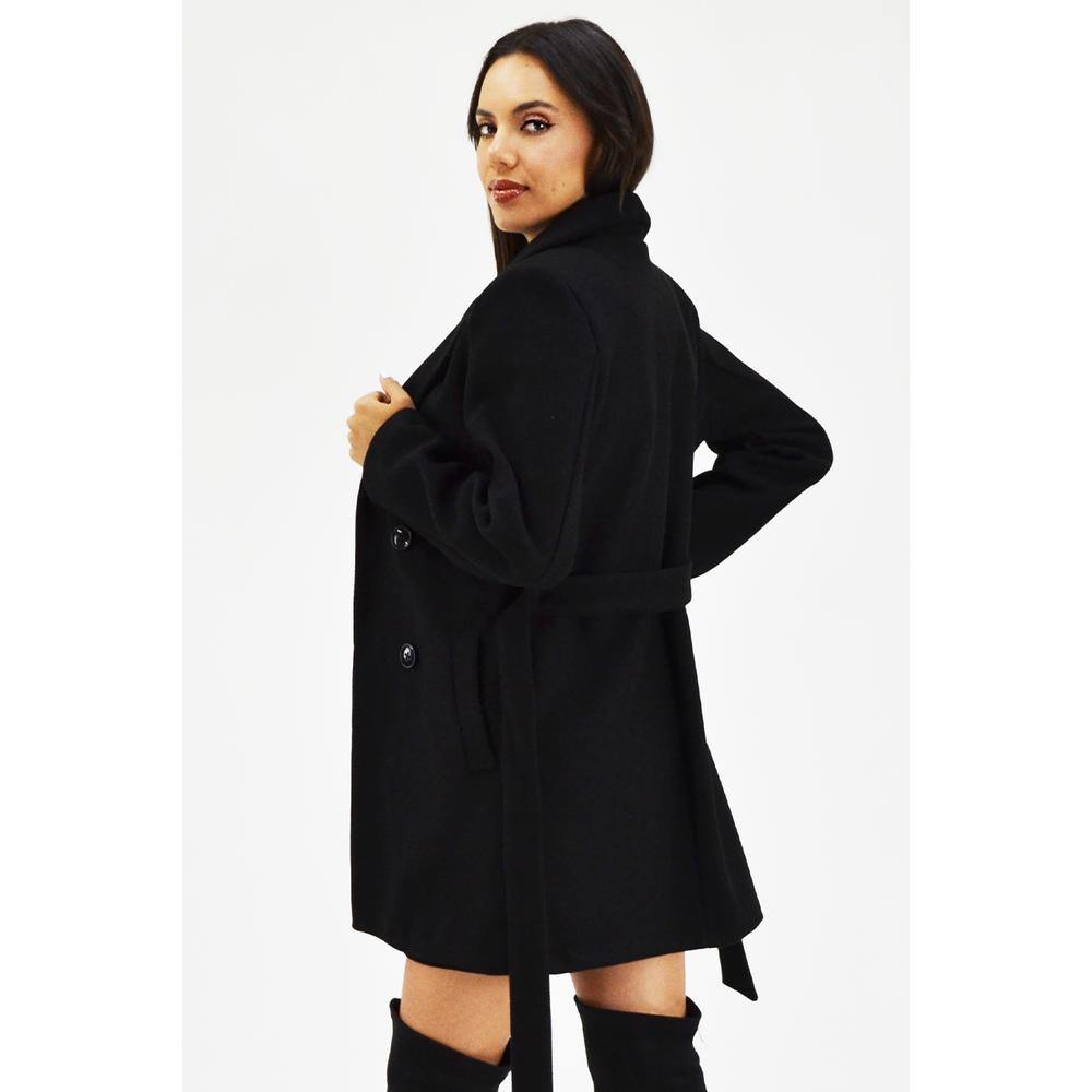 Foto 4 pulgar | Abrigo Tipo Wrap Roman Fasion AB-ELY-2947 Negro