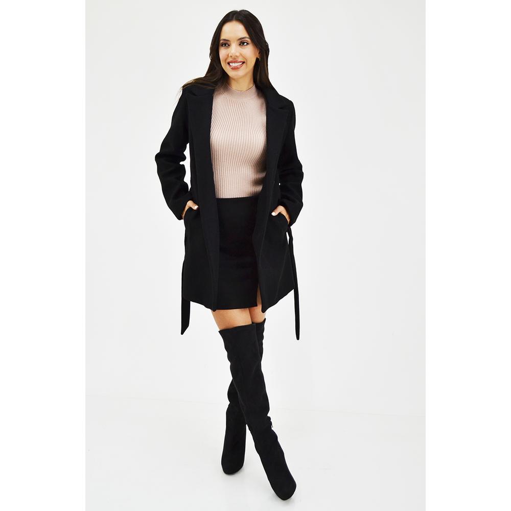 Foto 6 pulgar | Abrigo Tipo Wrap Roman Fasion AB-ELY-2947 Negro