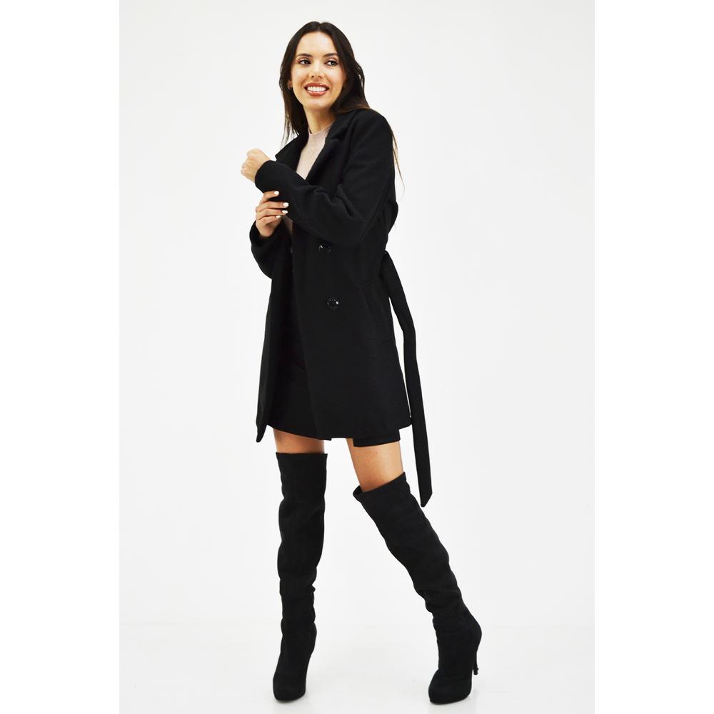 Foto 7 pulgar | Abrigo Tipo Wrap Roman Fasion AB-ELY-2947 Negro