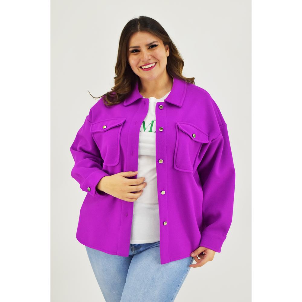 Chaqueta Tipo Abrigo Roman Fashion Tallas Extras Rosa