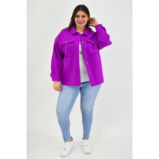 Foto 6 | Chaqueta Tipo Abrigo Roman Fashion Tallas Extras Rosa