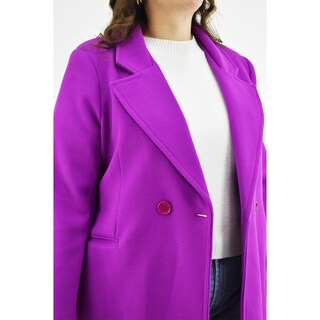 Foto 4 | Abrigo Largo Con Doble Boton Roman Fashion /tallas Extras, 2009 (magenta) Fucsia Oscuro
