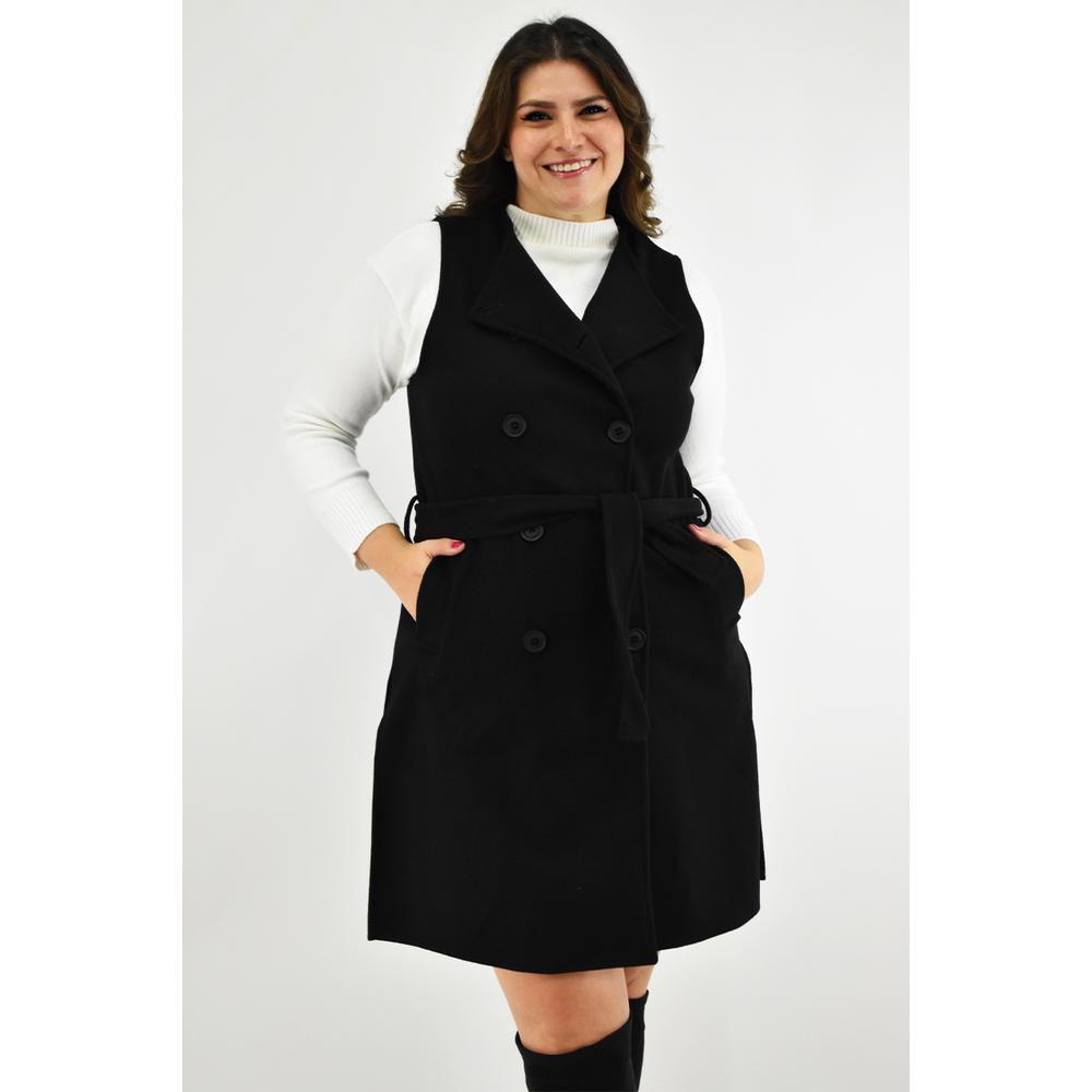 Chaleco De Doble Botonadura Roman Fashion /tallas Extras, 2002 (negro) Negro