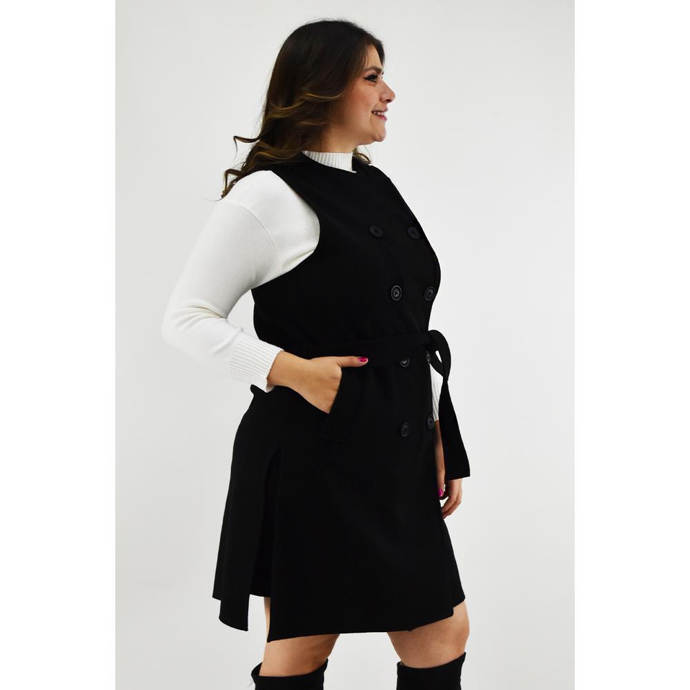 Foto 3 pulgar | Chaleco De Doble Botonadura Roman Fashion /tallas Extras, 2002 (negro) Negro