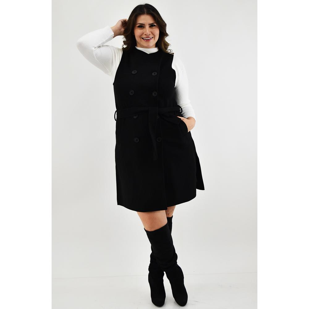 Foto 6 pulgar | Chaleco De Doble Botonadura Roman Fashion /tallas Extras, 2002 (negro) Negro