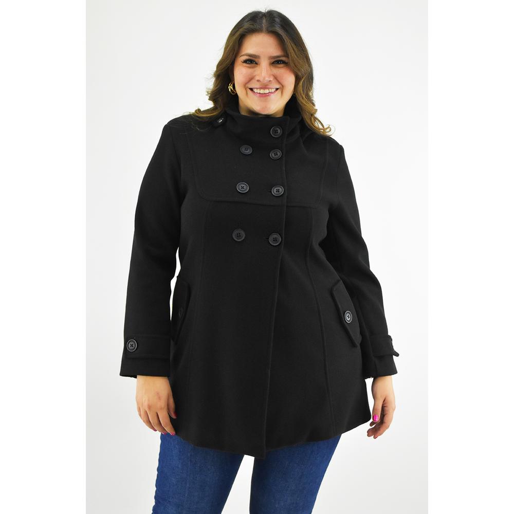Abrigo Con Capucha Roman Fashion /tallas Extras, 1020 (negro) Negro