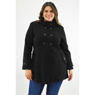 Foto 1 | Abrigo Con Capucha Roman Fashion /tallas Extras, 1020 (negro) Negro