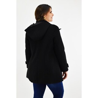 Foto 3 | Abrigo Con Capucha Roman Fashion /tallas Extras, 1020 (negro) Negro