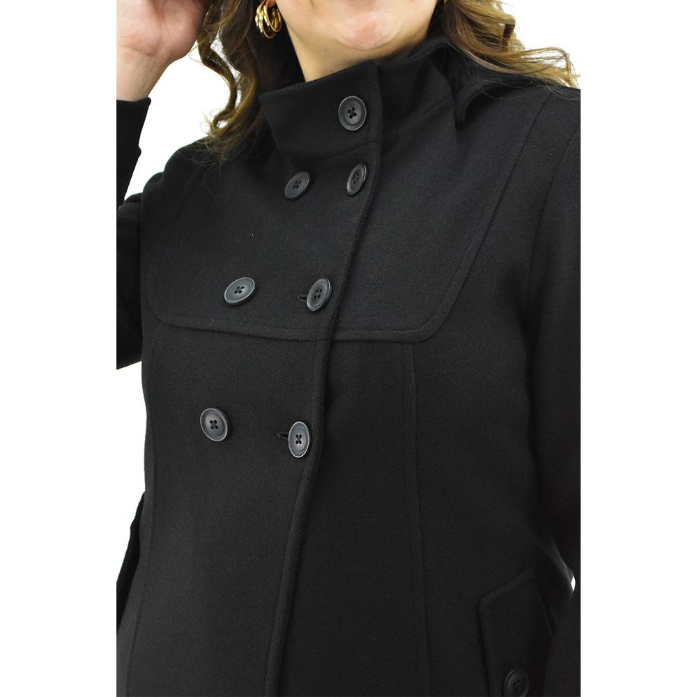 Foto 4 | Abrigo Con Capucha Roman Fashion /tallas Extras, 1020 (negro) Negro
