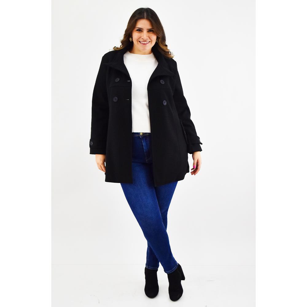 Foto 6 | Abrigo Con Capucha Roman Fashion /tallas Extras, 1020 (negro) Negro