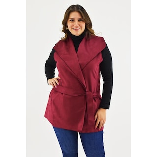 Foto 1 | Chaleco Cuello Cascada Roman Fashion /tallas Extras, 8063 (vino) Vino