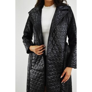 Foto 4 | Abrigo Tipo Piel Capitonado Roman Fashion Juvenil 1460 Negro