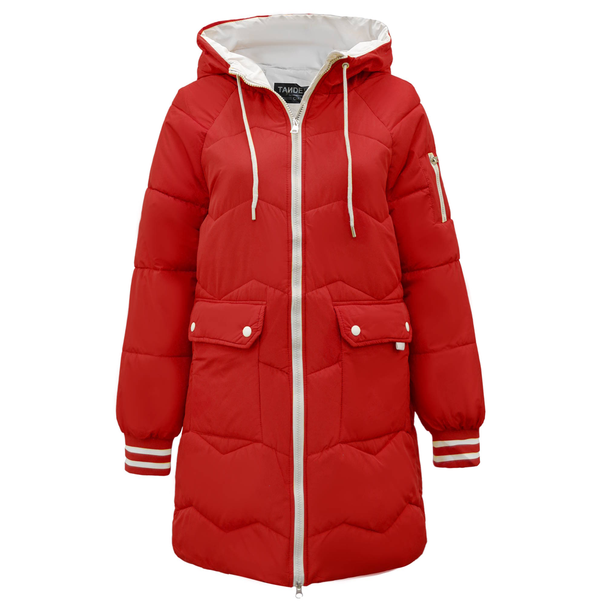 Foto 1 | Abrigo Largo Tandera Rojo para Mujer