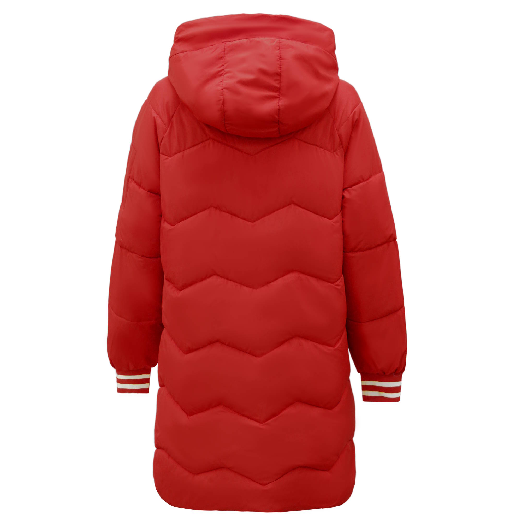 Foto 6 pulgar | Abrigo Largo Tandera Rojo para Mujer