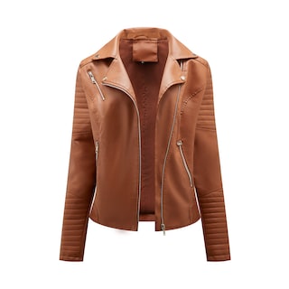 Foto 1 | Venta Internacional - Chamarra de Piel Sintética Camel para Mujer