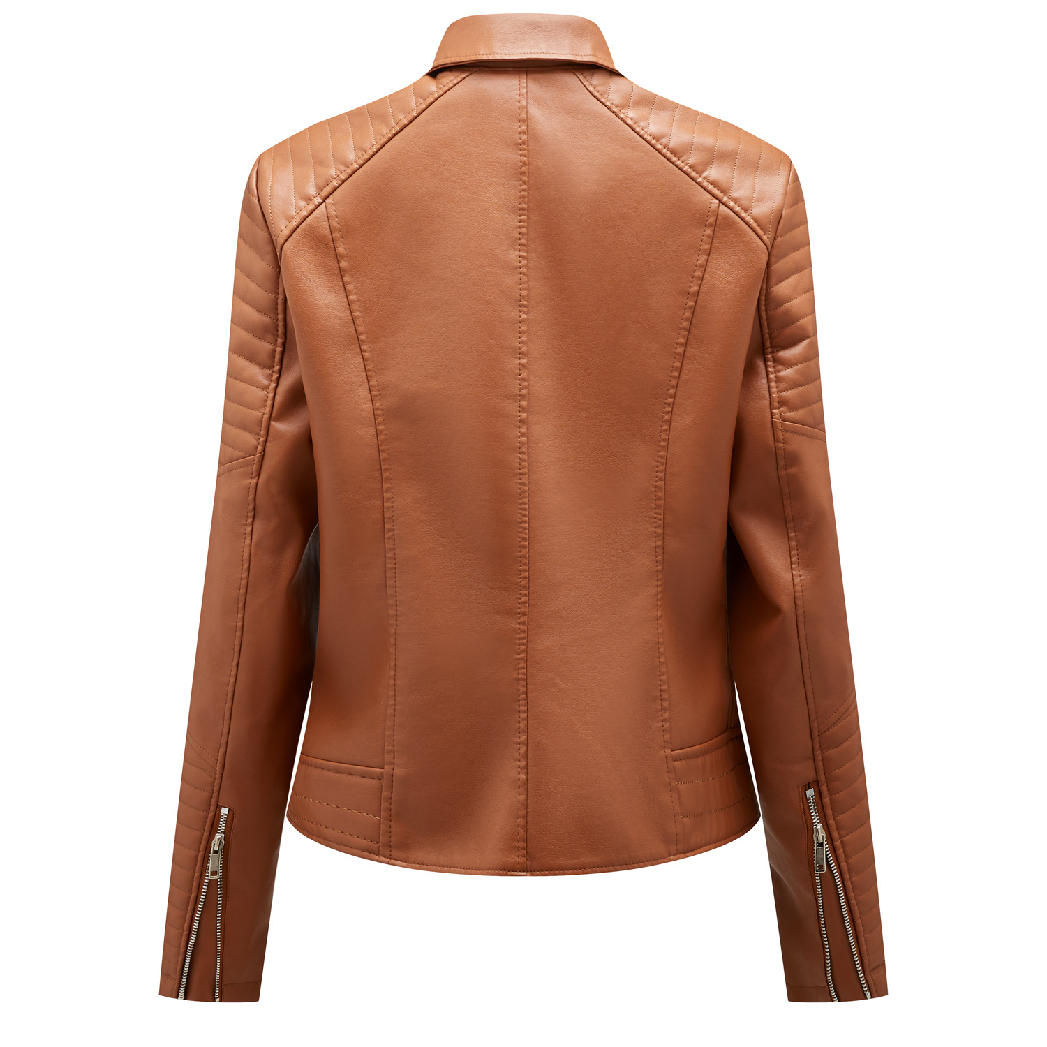 Foto 5 pulgar | Venta Internacional - Chamarra de Piel Sintética Camel para Mujer