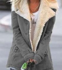 Foto 2 | Venta Internacional - Chaqueta para Mujer Larga con Botones Gris