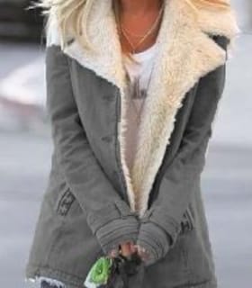 Foto 2 | Venta Internacional - Chaqueta para Mujer Larga con Botones Gris