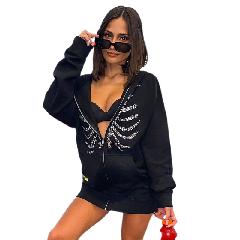 Foto 3 | Venta Internacional-Chamarra con Capucha Negra para Mujer