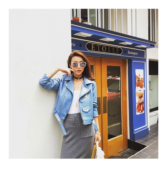 Foto 2 pulgar | Venta Internacional-chaqueta De Piel Sintética Para Mujer, Azul, Estilo Coreano