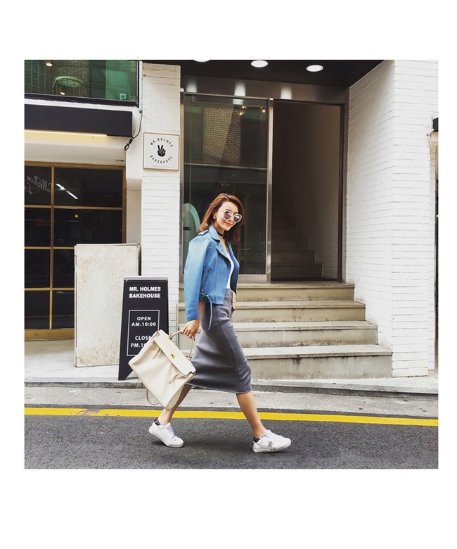 Foto 4 | Venta Internacional-chaqueta De Piel Sintética Para Mujer, Azul, Estilo Coreano