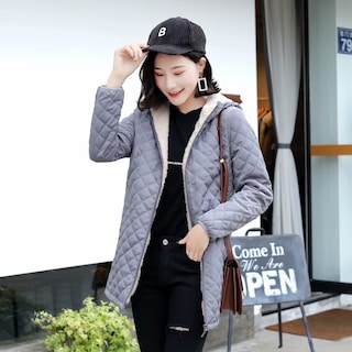 Foto 1 | Venta Internacional-chaqueta De Invierno Genérica De Algodón Gris Oscuro Para Mujer