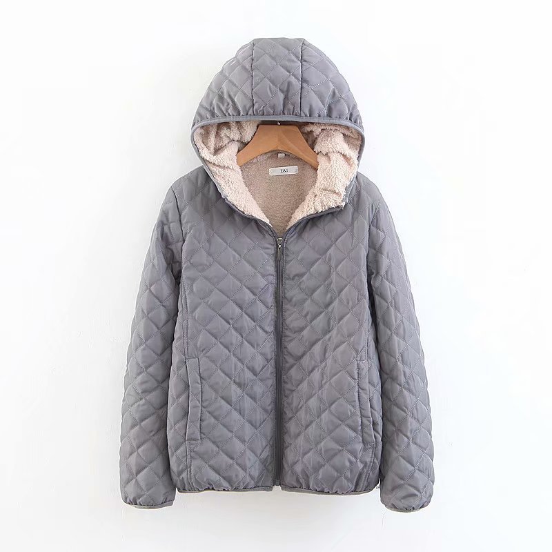 Foto 3 | Venta Internacional-chaqueta De Invierno Genérica De Algodón Gris Oscuro Para Mujer
