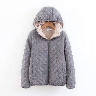 Foto 3 | Venta Internacional-chaqueta De Invierno Genérica De Algodón Gris Oscuro Para Mujer