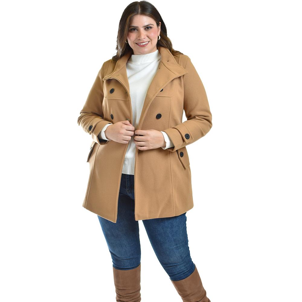 Abrigo Con Capucha Roman Fashion /tallas Extras, 1020 (cafe) Cafe