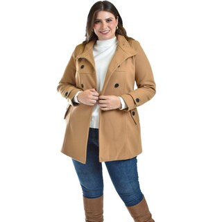 Foto 1 | Abrigo Con Capucha Roman Fashion /tallas Extras, 1020 (cafe) Cafe