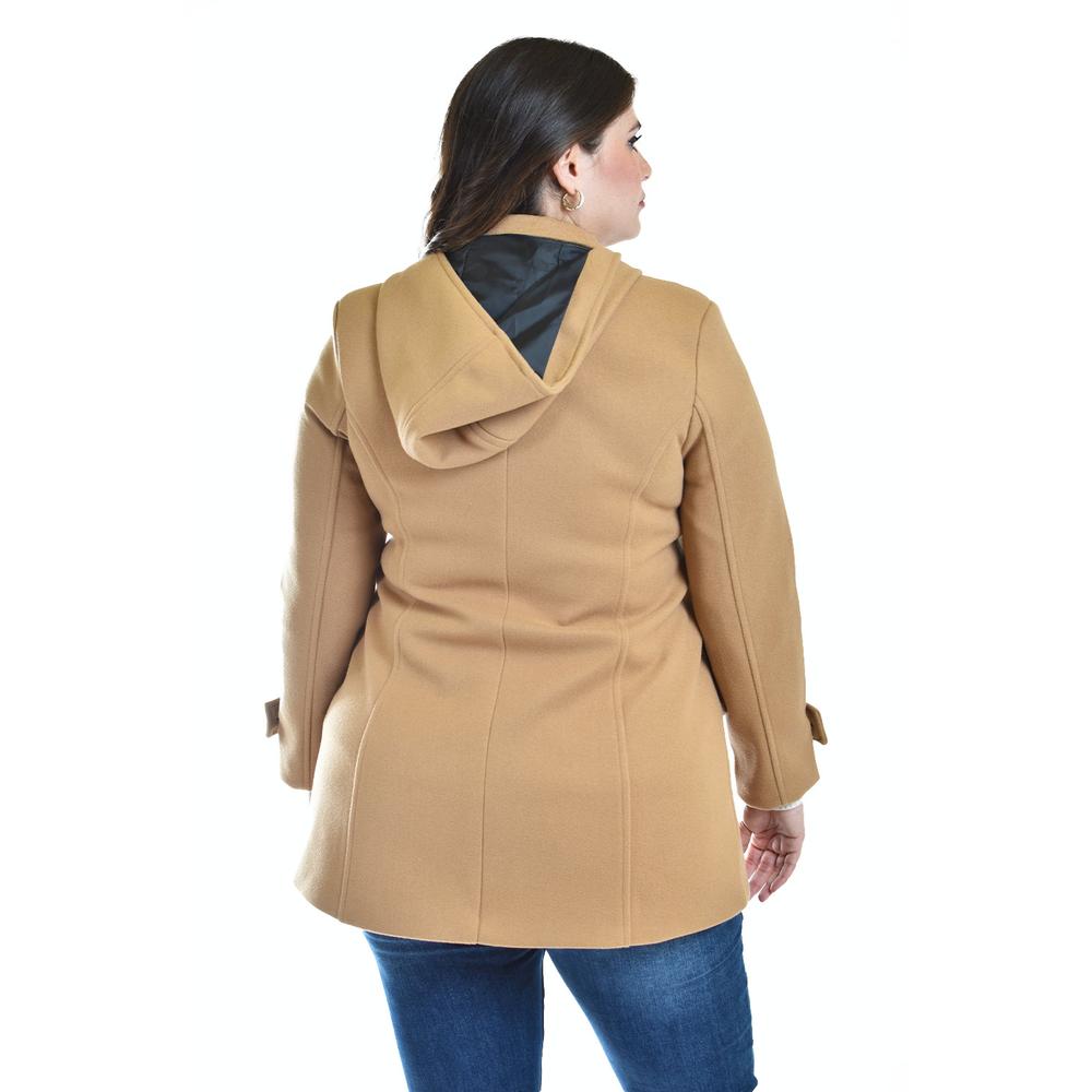 Foto 3 | Abrigo Con Capucha Roman Fashion /tallas Extras, 1020 (cafe) Cafe