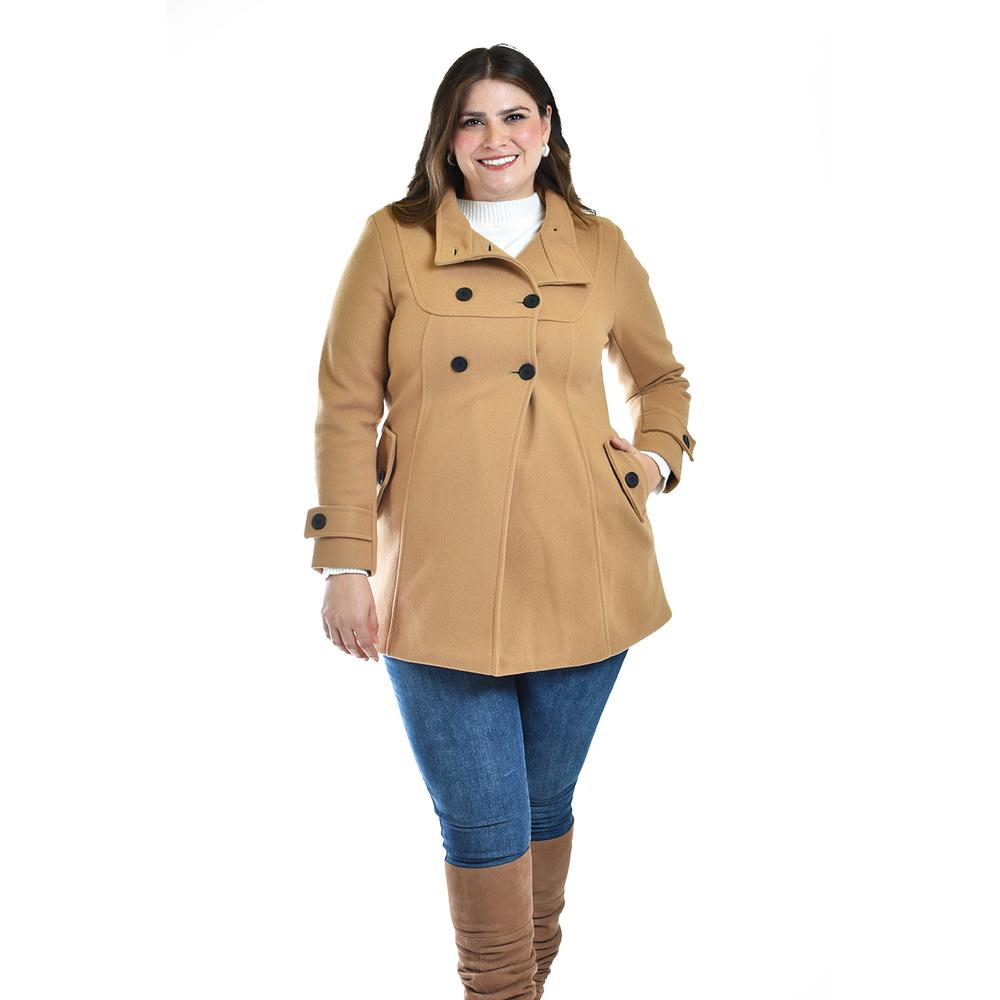 Foto 4 | Abrigo Con Capucha Roman Fashion /tallas Extras, 1020 (cafe) Cafe
