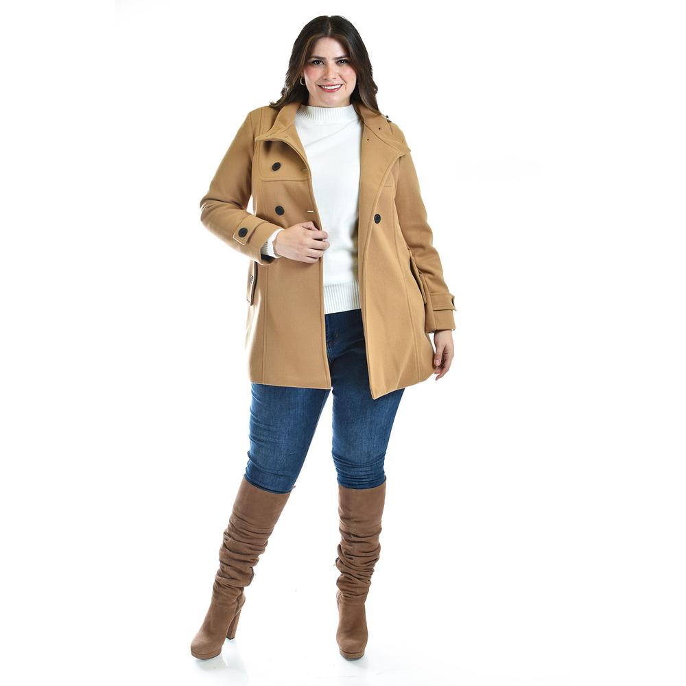 Foto 6 pulgar | Abrigo Con Capucha Roman Fashion /tallas Extras, 1020 (cafe) Cafe