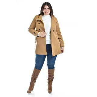 Foto 5 | Abrigo Con Capucha Roman Fashion /tallas Extras, 1020 (cafe) Cafe