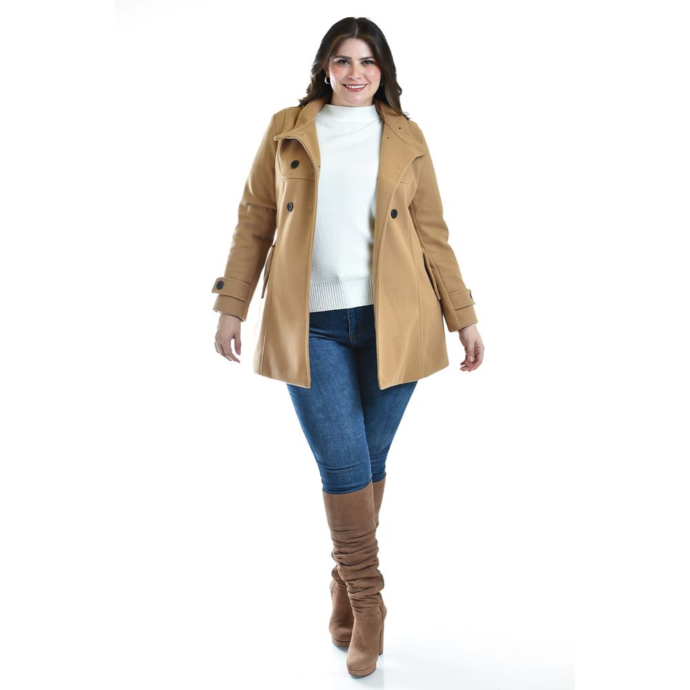 Foto 7 pulgar | Abrigo Con Capucha Roman Fashion /tallas Extras, 1020 (cafe) Cafe