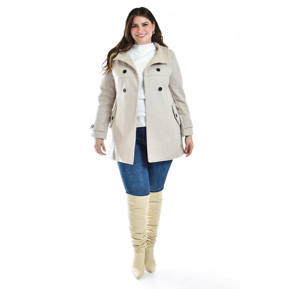 Abrigo Con Capucha Roman Fashion /tallas Extras, 1020 (beige) Beige