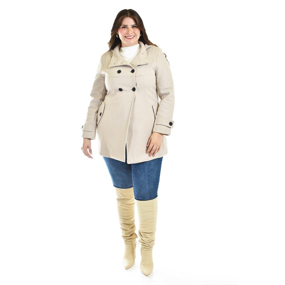 Foto 5 | Abrigo Con Capucha Roman Fashion /tallas Extras, 1020 (beige) Beige