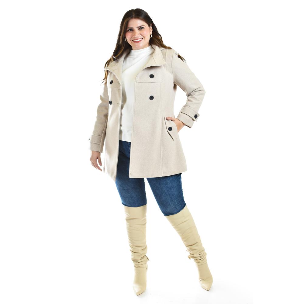 Foto 6 | Abrigo Con Capucha Roman Fashion /tallas Extras, 1020 (beige) Beige