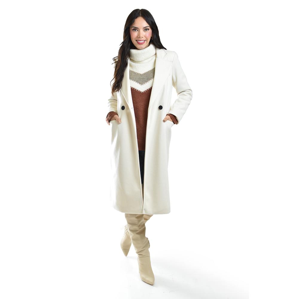 Foto 1 | Abrigo Largo Con Textura Roman Fashion /juvenil, 2009 (hueso) Beige