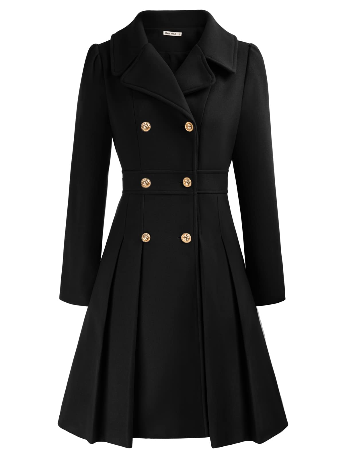 Foto 1 | Abrigo Grace Karin Para Mujer Con Doble Botonadura, Color Negro - Venta Internacional.