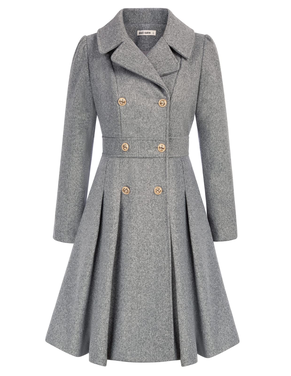 Foto 2 pulgar | Gabardina Grace Karin Con Doble Botonadura Gris Claro Para Mujer - Venta Internacional.