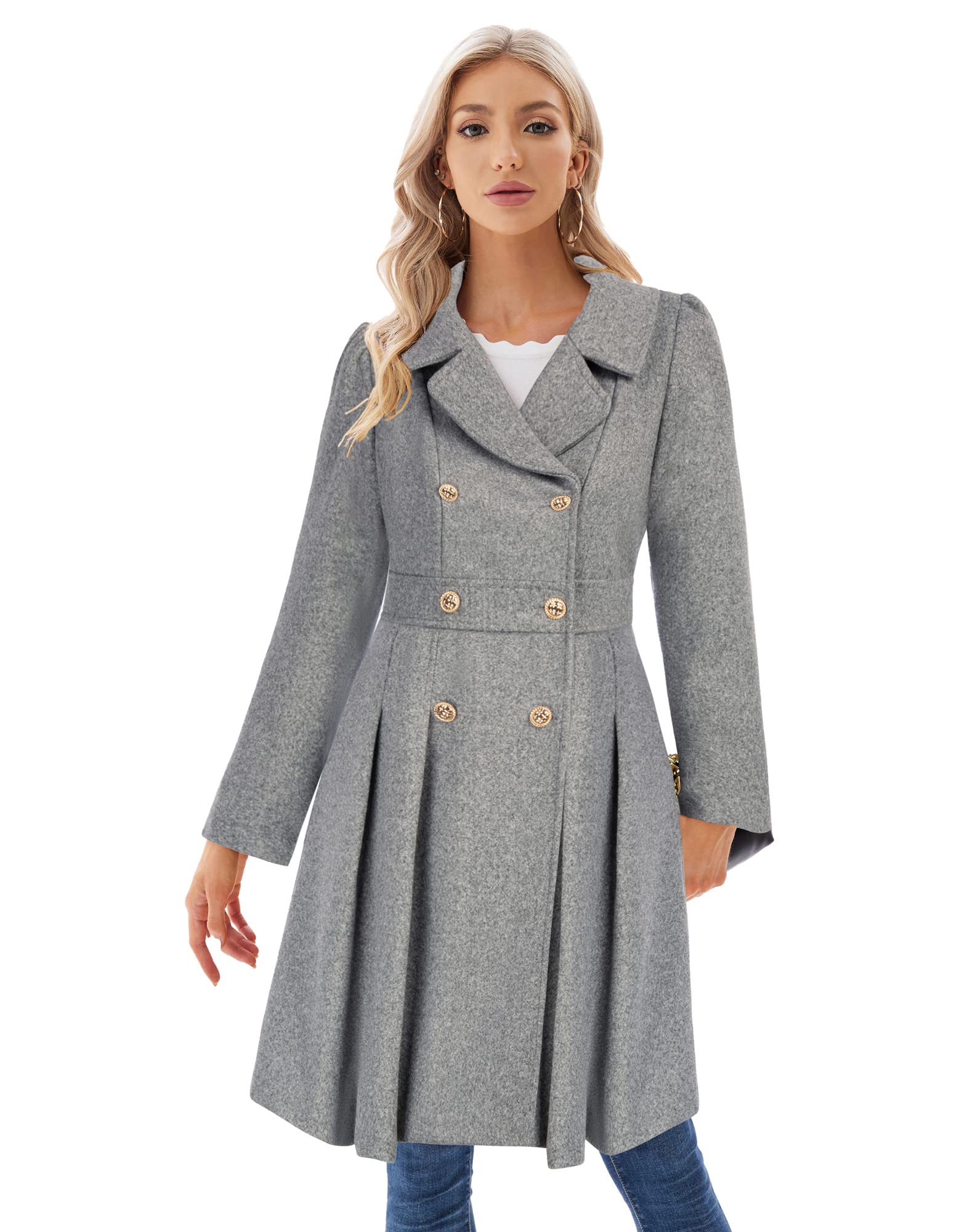 Foto 3 pulgar | Gabardina Grace Karin Con Doble Botonadura Gris Claro Para Mujer - Venta Internacional.