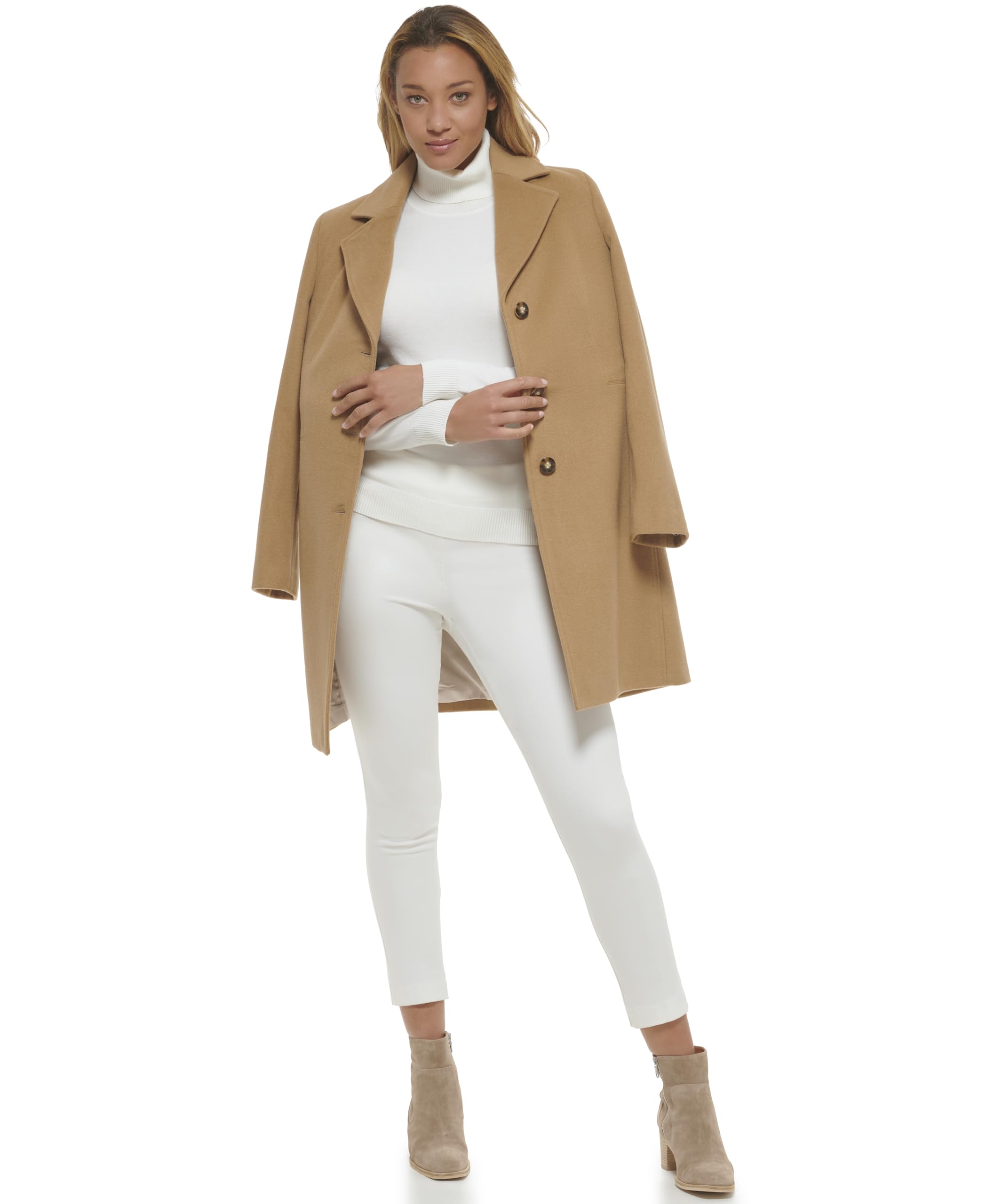 Foto 2 | Abrigo Calvin Klein Classic De Mezcla De Lana Y Cachemir Para Mujer - Venta Internacional.