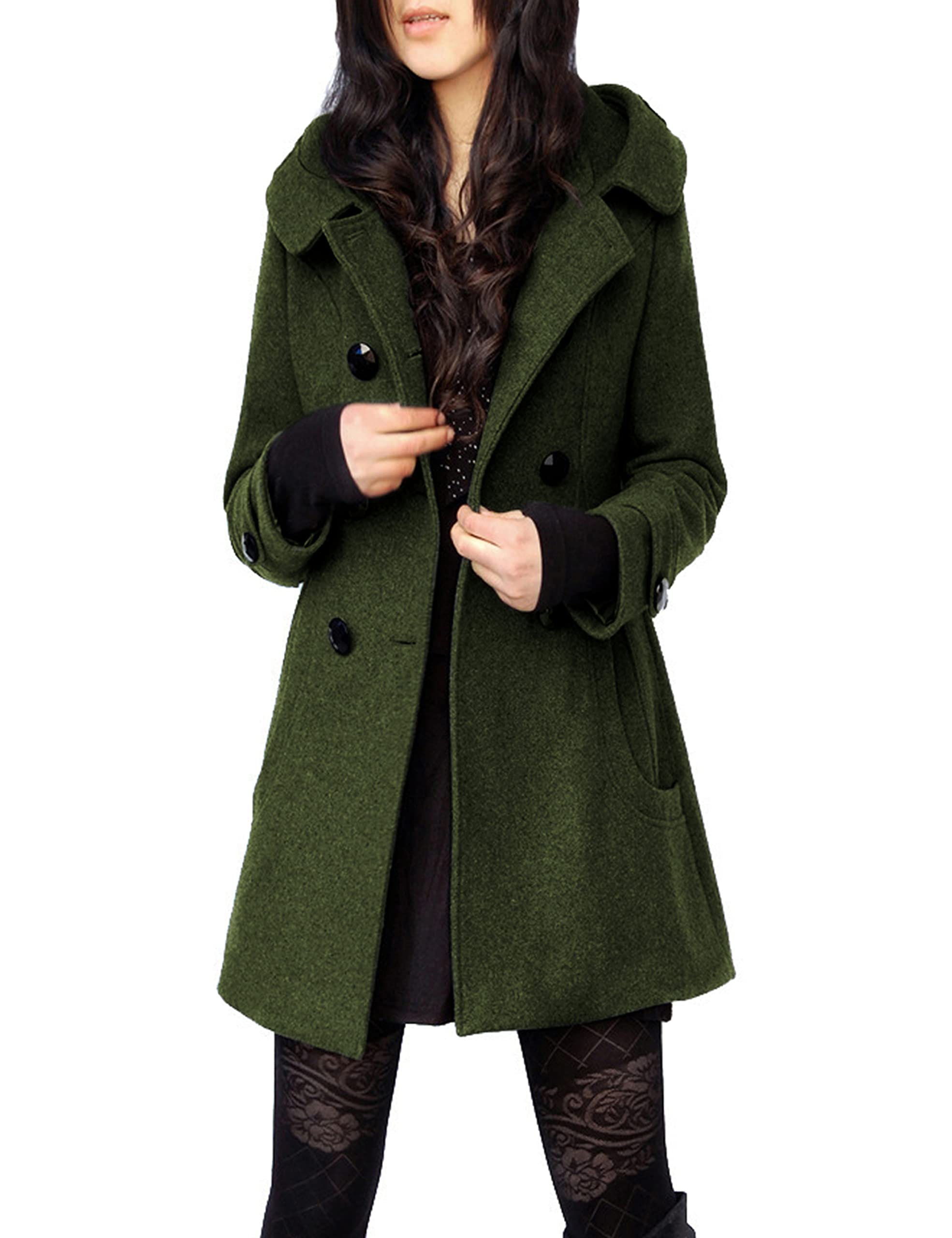 Foto 2 pulgar | Gabardina Coat Tanming, Cálida, De Lana Con Doble Botonadura, Para Mujer - Venta Internacional.