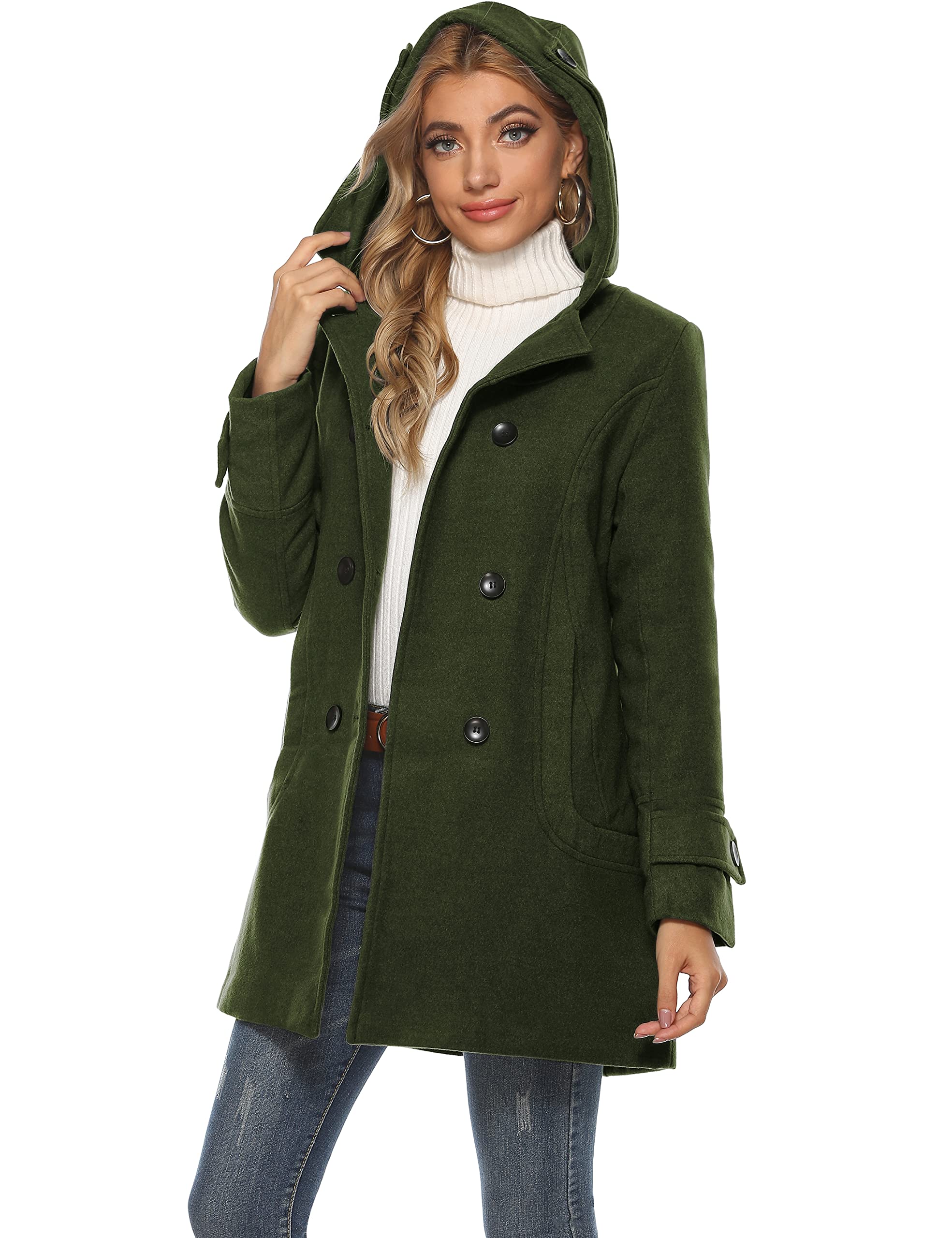Foto 4 pulgar | Gabardina Coat Tanming, Cálida, De Lana Con Doble Botonadura, Para Mujer - Venta Internacional.
